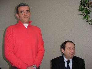 Goście sesji Rady Gminy w Gołczy - od lewej - Achille Bellucci i Sergio Montanari